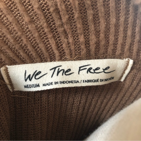 Free People Juicy Ribbed Cowl Neck Long Sleeve Top Vintage Bronze Medium - Picture 16 of 16